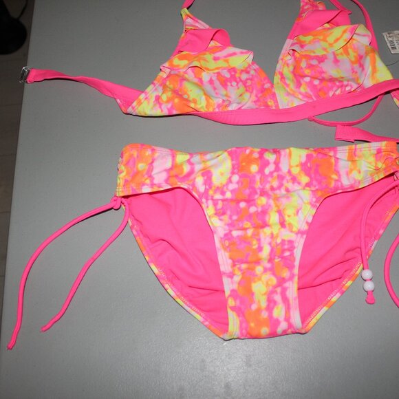 Multi Color 2 Pcs justice Bikini Swimsuit Size 18 New - Picture 1 of 7